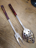 Vtg 2 Piece Lot MCM Stanhome Stainless Steel Meat Fork and Slotted Spoon Nice!