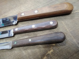 Vtg 3 Pc Kitchen Knife Lot Ekco Viscount RS Japan Imperial Veri Sharp Stainless!