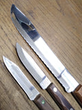 Vtg 3 Pc Kitchen Knife Lot Ekco Viscount RS Japan Imperial Veri Sharp Stainless!