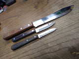 Vtg 3 Pc Kitchen Knife Lot Ekco Viscount RS Japan Imperial Veri Sharp Stainless!