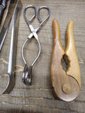 Vtg 7 Pc Kitchen Tool Lot Chicken Shears Tongs Nut Cracker Meat Fork Skewers