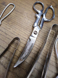 Vtg 7 Pc Kitchen Tool Lot Chicken Shears Tongs Nut Cracker Meat Fork Skewers