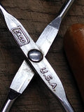 Vtg 7 Pc Kitchen Tool Lot Chicken Shears Tongs Nut Cracker Meat Fork Skewers
