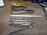 Vtg 7 Pc Kitchen Tool Lot Chicken Shears Tongs Nut Cracker Meat Fork Skewers