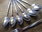 Vtg 7 Piece Fork Spoons Stainless Steel Oneida Community Twin Star Flatware Lot