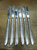 Vtg 6 Piece Dinner Knife Stainless Steel Oneida Community Twin Star Flatware Lot