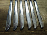 Vtg 6 Piece Dinner Knife Stainless Steel Oneida Community Twin Star Flatware Lot