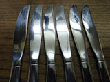 Vtg 6 Piece Dinner Knife Stainless Steel Oneida Community Twin Star Flatware Lot