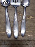 Vtg 3 Piece Slotted Serving Table Spoon Stainless Wheat Universal Flatware Lot