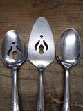 Vtg 3 Piece Slotted Serving Table Spoon Stainless Wheat Universal Flatware Lot