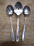 Vtg 3 Piece Slotted Serving Table Spoon Stainless Wheat Universal Flatware Lot
