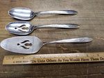 Vtg 3 Piece Slotted Serving Table Spoon Stainless Wheat Universal Flatware Lot