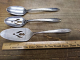 Vtg 3 Piece Slotted Serving Table Spoon Stainless Wheat Universal Flatware Lot