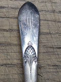 Vtg 6 Pc Rogers International Silver Co Oval Spoon Flatware Lot Monogram W or M