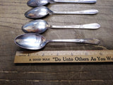 Vtg 6 Pc Rogers International Silver Co Oval Spoon Flatware Lot Monogram W or M