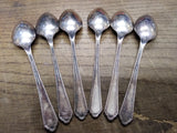 Vtg 6 Pc Tudor Plate By Oneida Community Art Deco Oval Spoon Flatware Lot