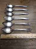 Vtg 6 Pc Tudor Plate By Oneida Community Art Deco Oval Spoon Flatware Lot