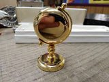 Vtg Elgin Gold Tone Globe Miniature Desk Vanity Clock Battery Working Very Nice!