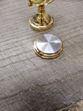 Vtg Elgin Gold Tone Globe Miniature Desk Vanity Clock Battery Working Very Nice!