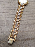 Vtg Women's Golden Quartz Wrist Watch Battery 7.5 in. Working w/Box Very Nice!