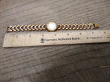 Vtg Women's Golden Quartz Wrist Watch Battery 7.5 in. Working w/Box Very Nice!