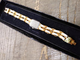 Vtg Women's Joan Rivers Classic Gold Tone Quartz Watch 7.25" Working w/Box Nice!