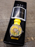 Vtg NOS Women's Avon Tulip Dial Yellow Strap Quartz Watch 8" Working w/Box #1