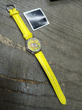 Vtg NOS Women's Avon Tulip Dial Yellow Strap Quartz Watch 8" Working w/Box #2