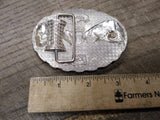 Vtg Rain Tree Harley Davidson Double Eagle Oval Belt Buckle 3.25 Inch Made USA!!