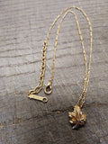 Vtg D'Orlan 9246 Maple Leaf Gold Plated Pendant Necklace 17 Inch Good Condition!