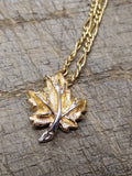 Vtg D'Orlan 9246 Maple Leaf Gold Plated Pendant Necklace 17 Inch Good Condition!