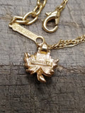 Vtg D'Orlan 9246 Maple Leaf Gold Plated Pendant Necklace 17 Inch Good Condition!