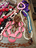 Vtg Jewelry Beaded Necklace & Bracelet Lot Acrylic Wood Very Nice!