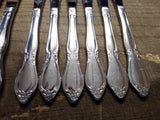 Vtg 11Pc Oneida Comm Stainless Chatelaine Solid & Hollow Handle Dinner Knife Lot