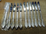 Vtg 11Pc Oneida Comm Stainless Chatelaine Solid & Hollow Handle Dinner Knife Lot