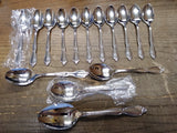 Vtg 15Pc Oneida Community Stainless Chatelaine Oval & Serving Spoon Flatware Lot