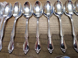 Vtg 15Pc Oneida Community Stainless Chatelaine Oval & Serving Spoon Flatware Lot