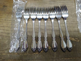 Vtg 9 Pc Oneida Community Stainless Chatelaine Dinner & Salad Fork Flatware Lot