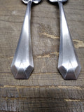 Vtg MCM 2 Pc Allegheny Metal Streamline Royal Stainless Serving Spoon Lot