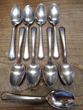 Vtg MCM 9 Pc Allegheny Metal Streamline Royal Stainless Oval Spoon Flatware Lot