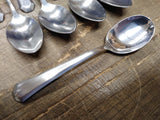 Vtg MCM 9 Pc Allegheny Metal Streamline Royal Stainless Oval Spoon Flatware Lot