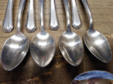 Vtg MCM 9 Pc Allegheny Metal Streamline Royal Stainless Oval Spoon Flatware Lot