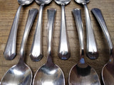 Vtg MCM 9 Pc Allegheny Metal Streamline Royal Stainless Oval Spoon Flatware Lot