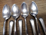 Vtg MCM 9 Pc Allegheny Metal Streamline Royal Stainless Oval Spoon Flatware Lot