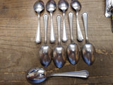 Vtg MCM 9 Pc Allegheny Metal Streamline Royal Stainless Oval Spoon Flatware Lot