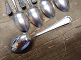 Vtg MCM 9 Pc Allegheny Metal Streamline Royal Stainless Oval Spoon Flatware Lot