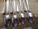 Vtg MCM 9 Pc Allegheny Metal Streamline Royal Stainless Oval Spoon Flatware Lot