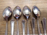 Vtg MCM 9 Pc Allegheny Metal Streamline Royal Stainless Oval Spoon Flatware Lot