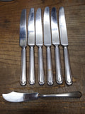 Vtg MCM 7 Pc Allegheny Metal Royal Stainless Dinner & Butter Knife Flatware Lot