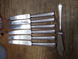 Vtg MCM 7 Pc Allegheny Metal Royal Stainless Dinner & Butter Knife Flatware Lot